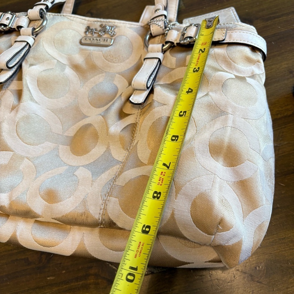 Vintage Coach Madison OP Art CC Logo Tote Shoulder Tan Signature Canvas Y2K Bag - Picture 15 of 15